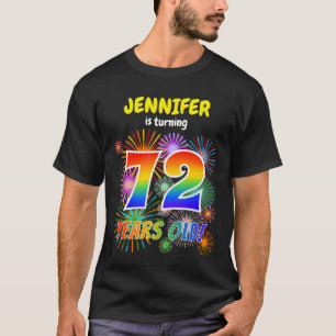 Roliga fyrverkerier, regnbågsutseende "72", 72-års t shirt