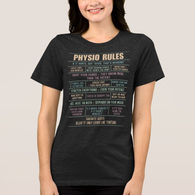 Roliga fysioterapeutregler t shirt (Framsida)