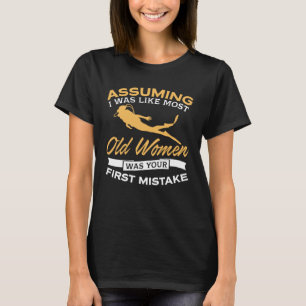 Roliga gammala kvinnadykaälskare t shirt