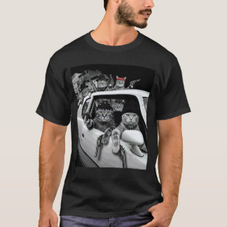 Roliga Gangsterkatter Gatudesign T Shirt