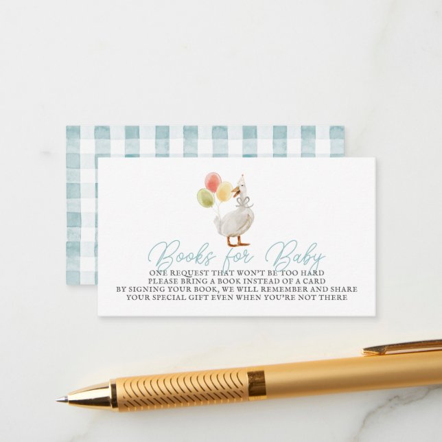 Roliga Gås Blå Rutiga Böcker för Bebis Tilläggskort (Fram/Back In Situ)