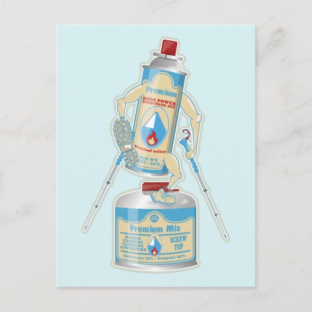 Roliga gasbehållare för campingkök för vandring vykort (Framsida)