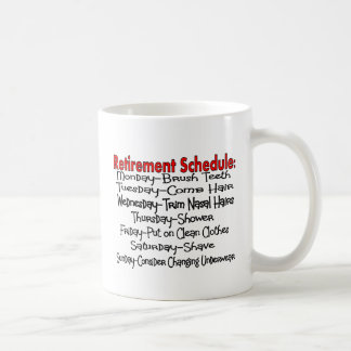 Roliga gåvor "för pensionschema" kaffemugg