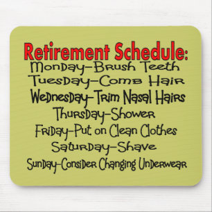 Roliga gåvor "för pensionschema" musmatta