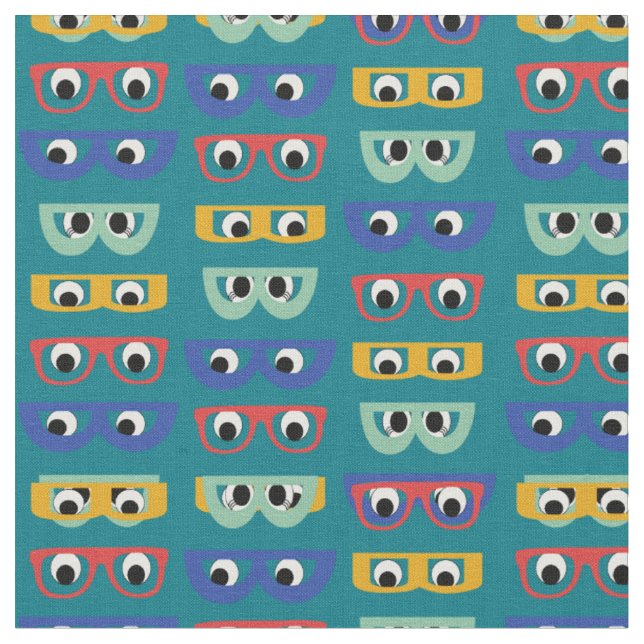 Roliga Geeky Googly ögon, multifärgad, unisex- Tyg (Närbild)