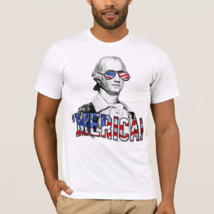 Roliga George Washington Merica patriotiska Tee