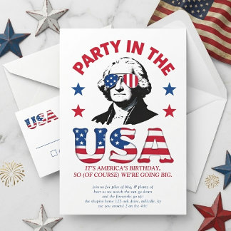 Roliga George Washington-solglasögonfest i USA Inbjudningar