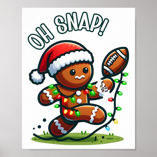 Roliga Gingerbread Man Pyjamas Och Pjs Xmas Jul Poster (Framsidan)