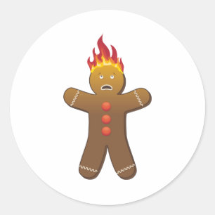 Roliga Gingerbreadman avfyrar på Runt Klistermärke