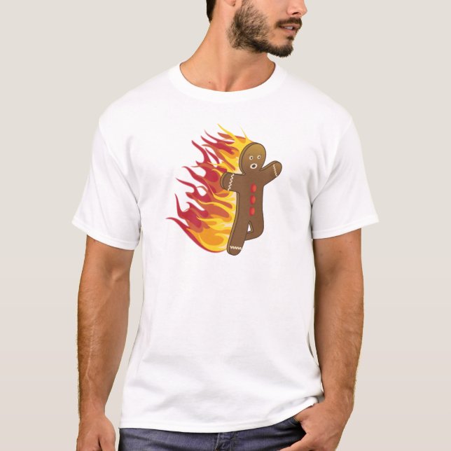 Roliga Gingerbreadman avfyrar på T Shirt (Framsida)
