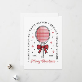 Roliga glada julhälsningar för tennisälskare julkort