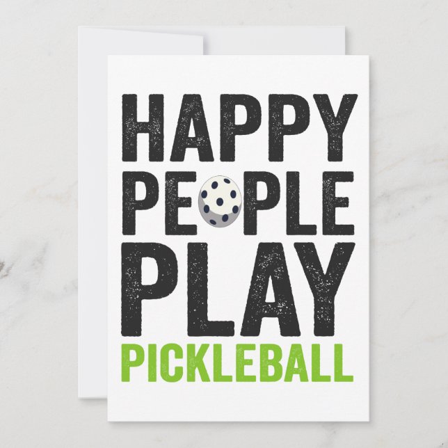 Roliga Glada Människor Spelar Pickleball Dink Spor Inbjudningar (Framsida)