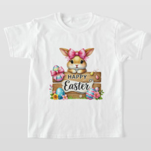 Roliga glada påskharen flickor t shirt