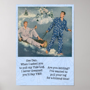 Roliga glada Yule loggar affischen Poster