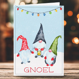 Roliga Gnoel Jul Tomtar Semestervälkomstkort Helgkort