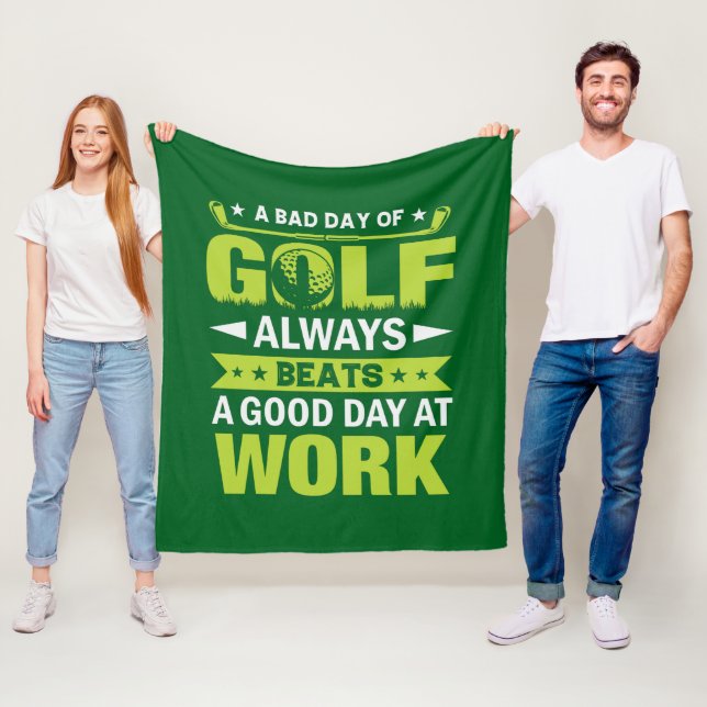 Roliga golfälskare ordkonst  fleecefilt (På plats)