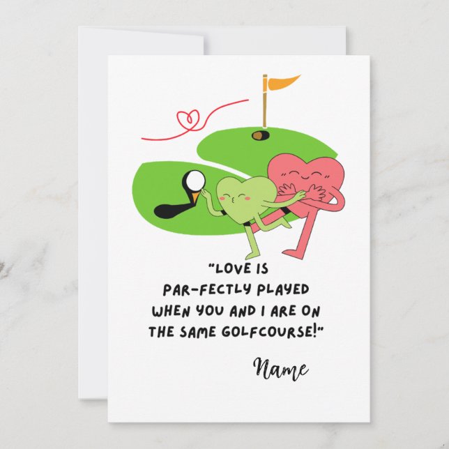 Roliga golfcitat för golfare alla hjärtans dag julkort (Framsida)