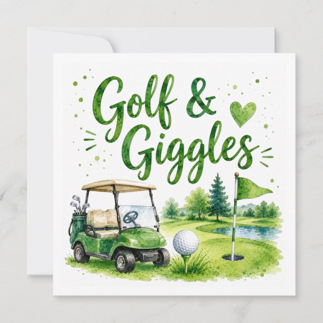 Roliga golfcitat för golfare på banan inbjudningar (Framsida)