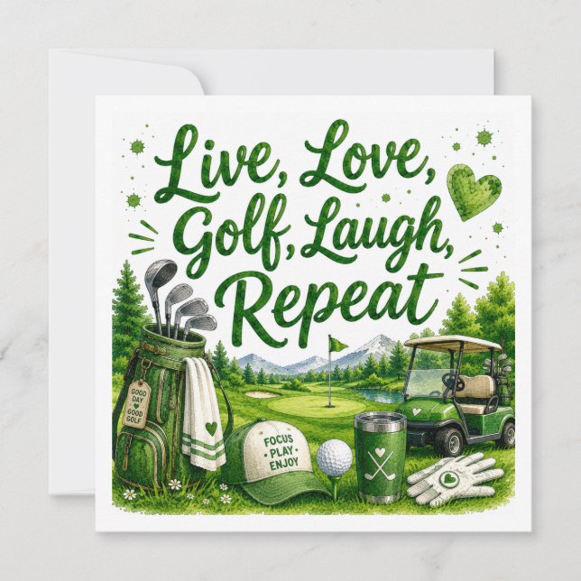 Roliga golfcitat för golfare på banan inbjudningar (Framsida)