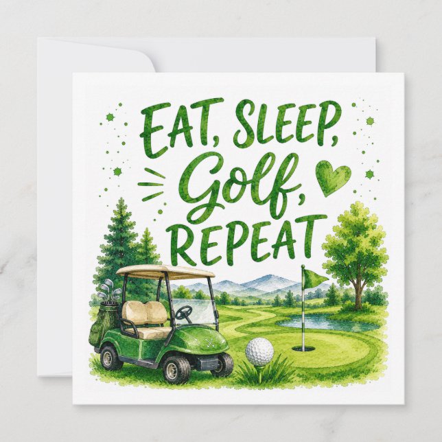 Roliga golfcitat för golfare på banan inbjudningar (Framsida)