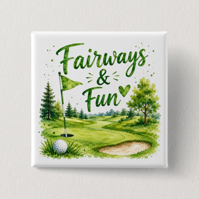 Roliga golfcitat för golfare på banan knapp (Framsida)