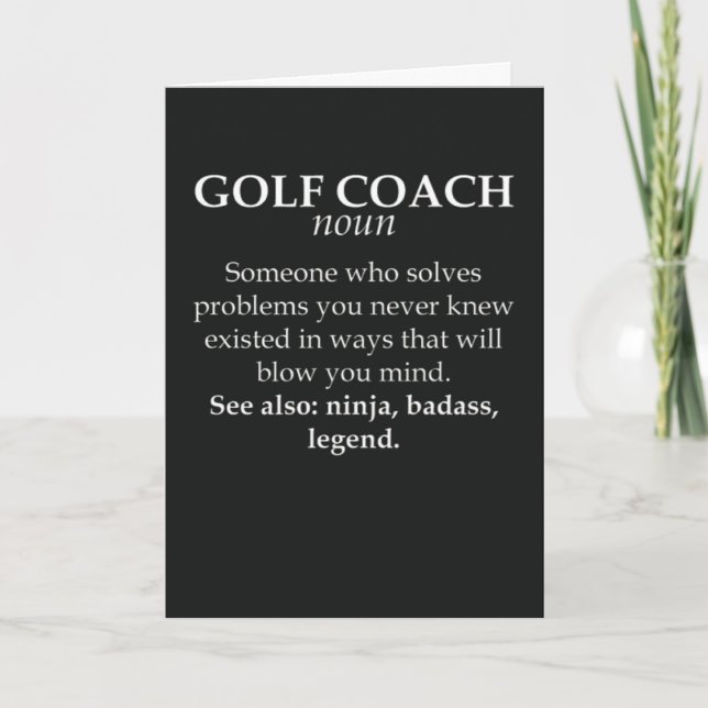 Roliga golfcoach-kort för tränare instruktör kort (Framsida)