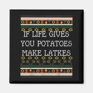 Roliga gör latkes dreidel Hanukkah mat Menorah Magnet