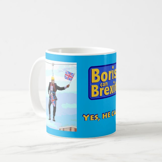 Roliga grafiska Boris Johnson Brexit från Europa Kaffemugg (Framsida vänster)