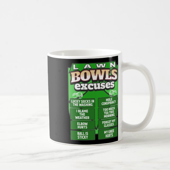 Roliga Gräsmattabowling-exkuser Idé För Män Och Gr Kaffemugg (Höger)