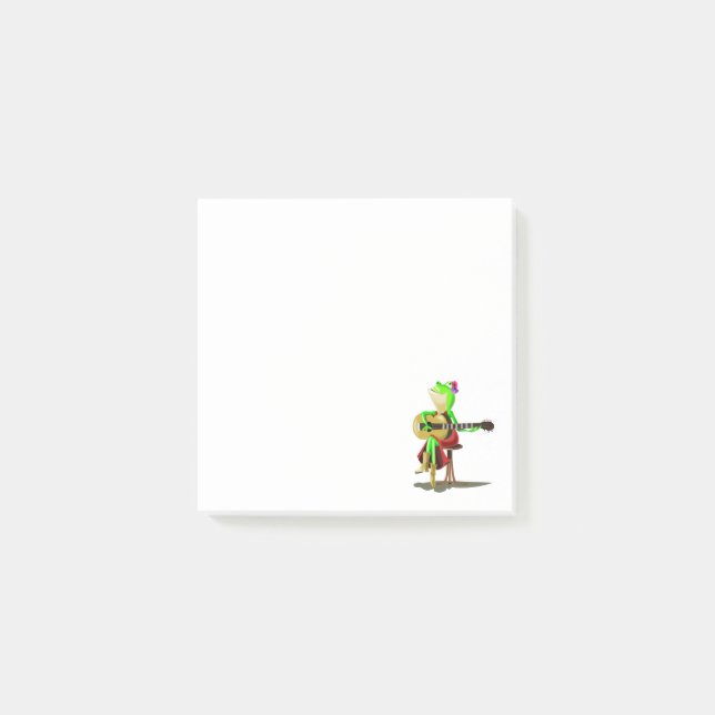 Roliga Groda Spelar Gitarr Post-it® Notes Post-it Block (Framsida)
