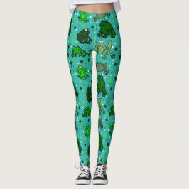 Roliga grodor tecknade leggingar leggings