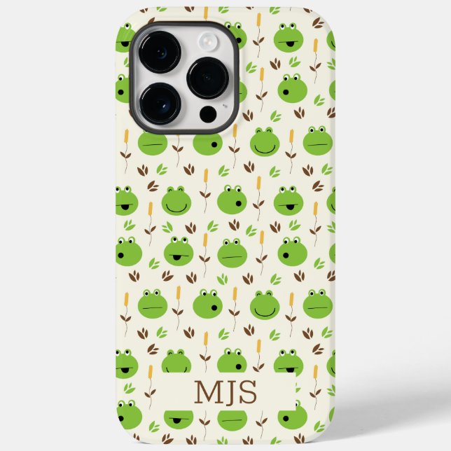 Roliga grodors ansikten mönster monogram  (Baksida)