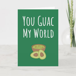Roliga Gröna Guacamole-kort Avokado Söt Puns Frukt Kort