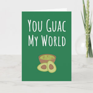 Roliga Gröna Guacamole-kort Avokado Söt Puns Frukt Kort
