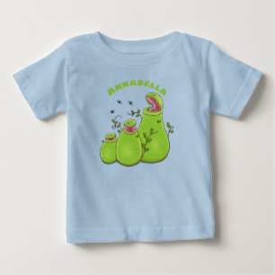 Roliga gröna köttätande kannrankor serieteckning t shirt