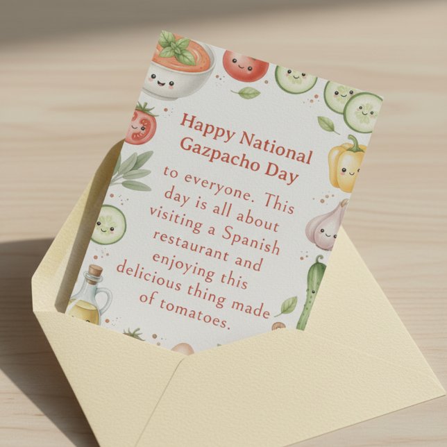 roliga grönsaker National Gazpacho-dagen Tack Kort (Skapare uppladdad)