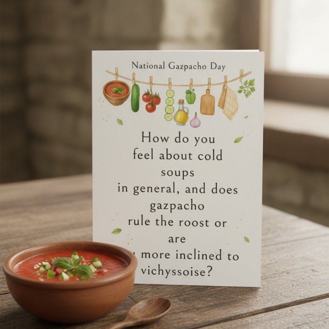roliga grönsaker Nationella Gazpacho-dagen Tack Kort (Skapare uppladdad)