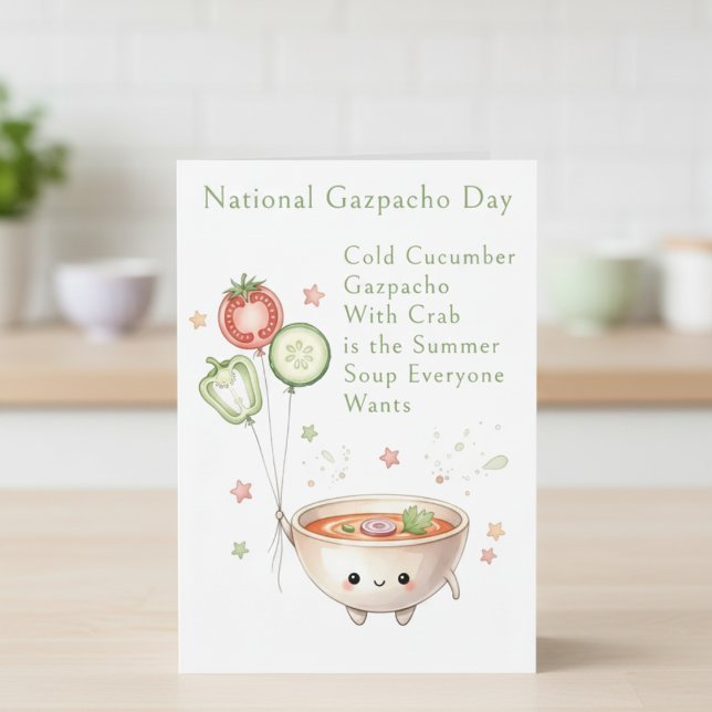 roliga grönsaker Nationella Gazpacho-dagen Tack Kort (Skapare uppladdad)