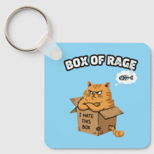 Roliga Grumpy Cat Låda av ilska Jag hatar den Nyckelring