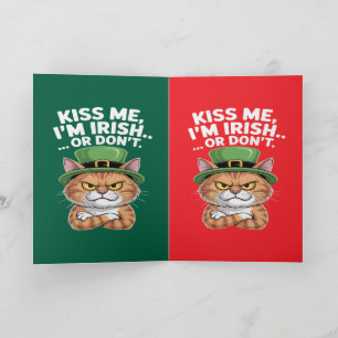 Roliga Grumpy Cat St. Patrick's Day "Kyss Mig Kort