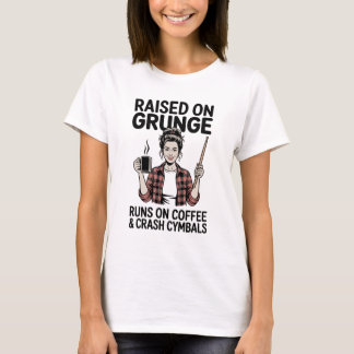 Roliga Grunge Coffee & Crash Cymbal Tröjor för Mam