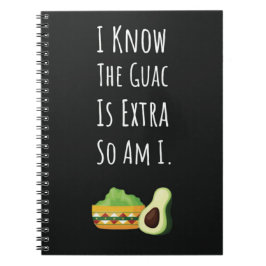 Roliga Guacamole-presenter Mexikansk mat Avocadobe Anteckningsbok