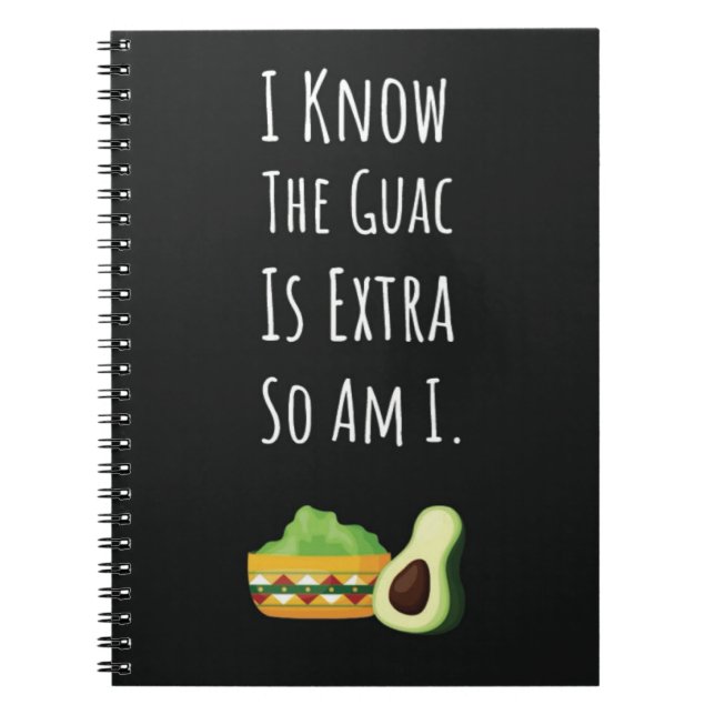 Roliga Guacamole-presenter Mexikansk mat Avocadobe Anteckningsbok (Framsidan)