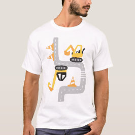 Roliga gula grävmaskiner t shirt