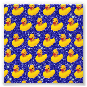 Roliga gummiankors gula Duckie Farmdjur älskare Fototryck