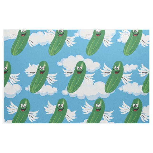 Roliga Gurkpickel Mat Humor Fantasy Emojis Tyg (Fat Quarter)