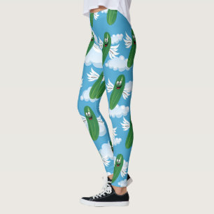 Roliga Gurkpickles Mat Humor Fantasy Emojis Leggings