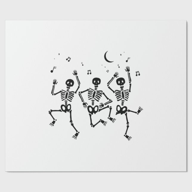 Roliga Halloween Dansande Skelett Glad Halloween Presentpapper (Platt)