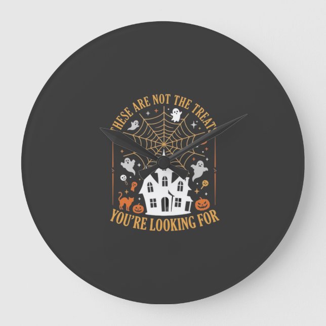 Roliga Halloween-godsaker Spök-husdesign_ Stor Klocka (Framsida)