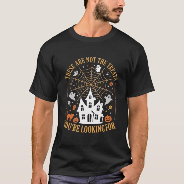 Roliga Halloween-godsaker Spök-husdesign_ T Shirt (Framsida)